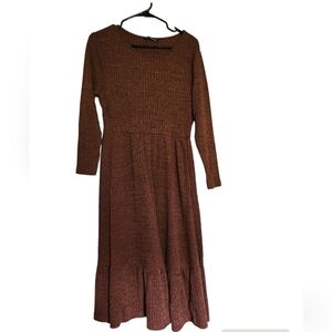 Elegant Brown Sweater Dress